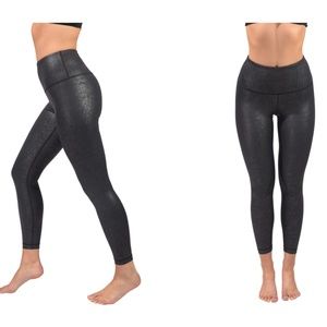 90 Degree by Reflex Faux Cracked Leather High Rise Ankle Leggings XS Black NWT